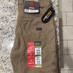 Mens Ariat FR M5 Slim Duralight Stretch Canvas Straight Leg Pants Size 36x34